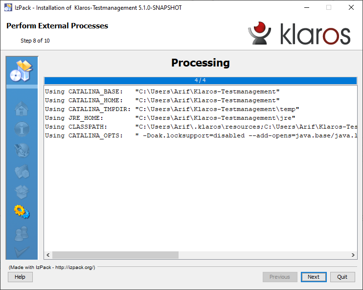 The “Processes” Screen