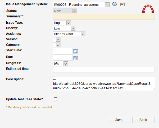 Redmine Issue Page