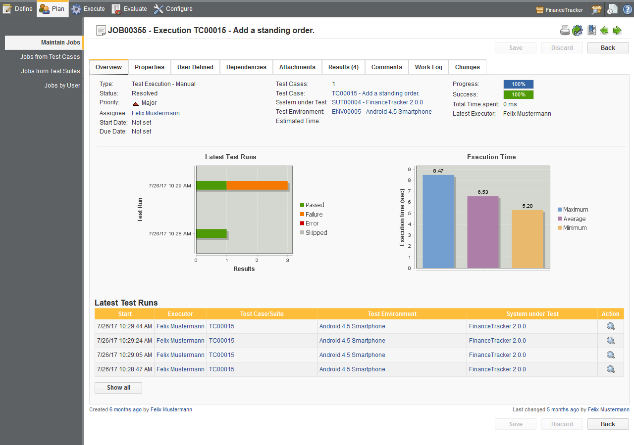 The Job Overview Tab