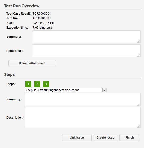 The Results Overview in the Manual Test Runner