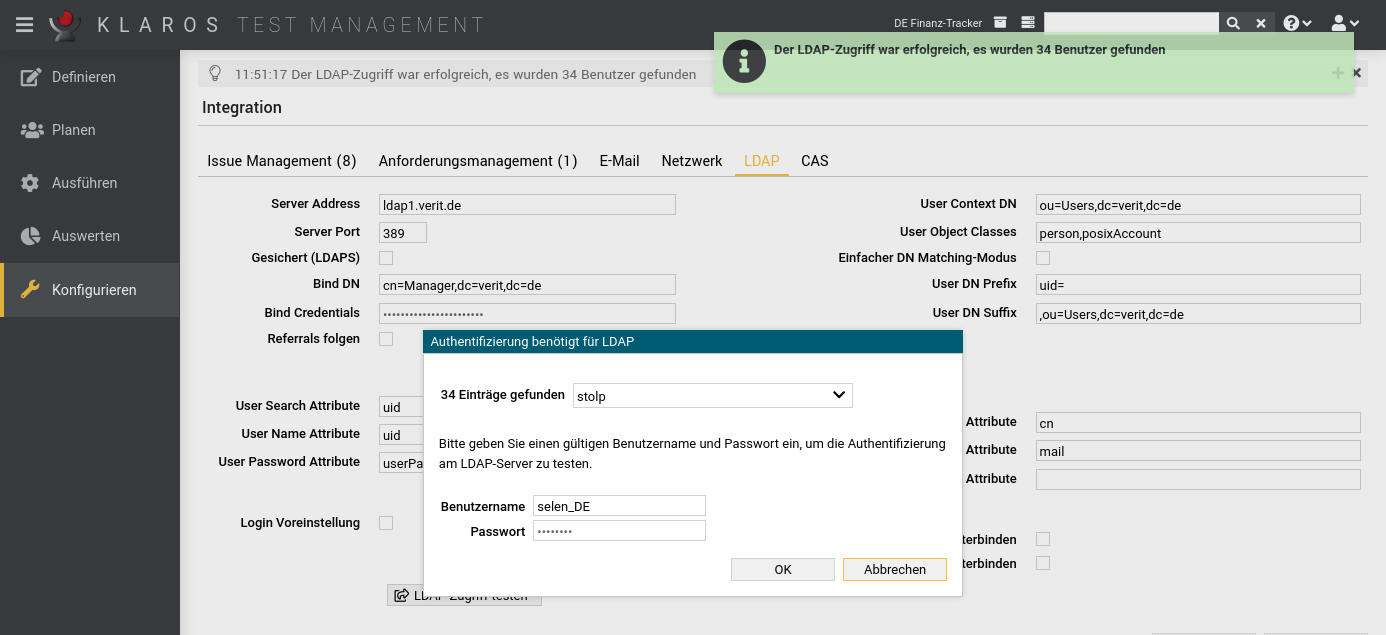 Der Dialog „LDAP-Authentifizierung“