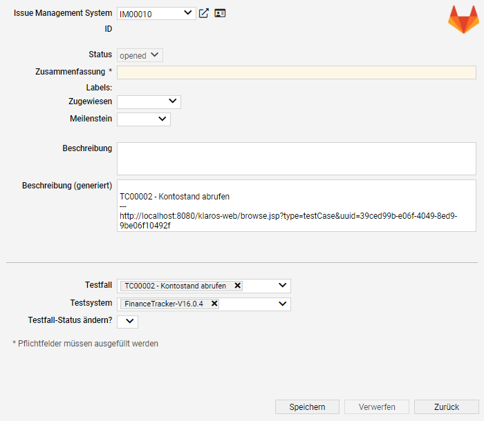 Die Seite „Issue Details - GitLab“