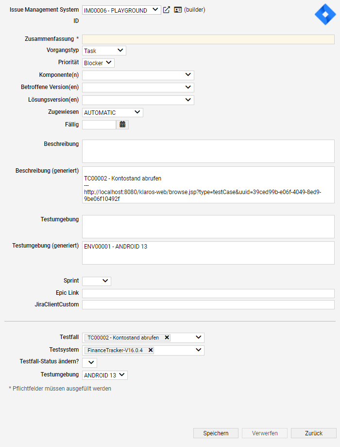 Die Seite „Issue Details - JIRA“