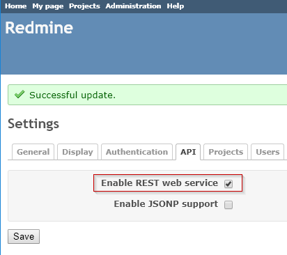 Der Redmine-Authentifikations-Bereich