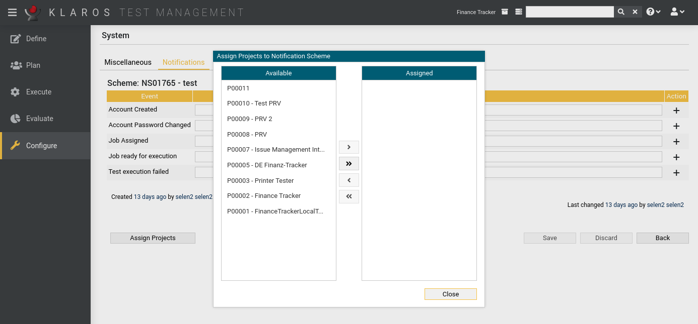 Assigning Projects to a Notification Scheme