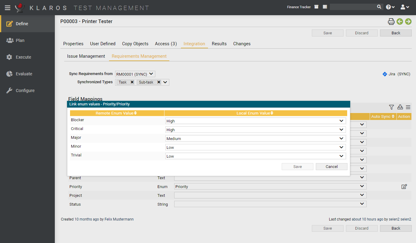 Linking Enumeration Values