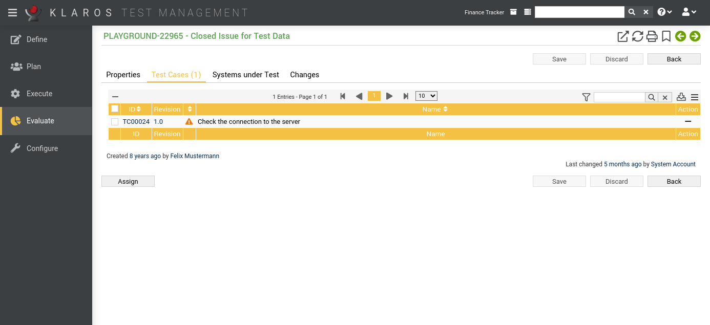 The “Test Cases” Tab