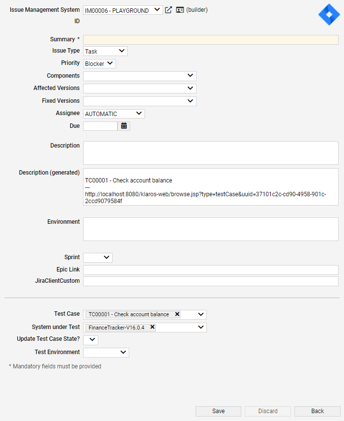 The “Jira Issue” Page