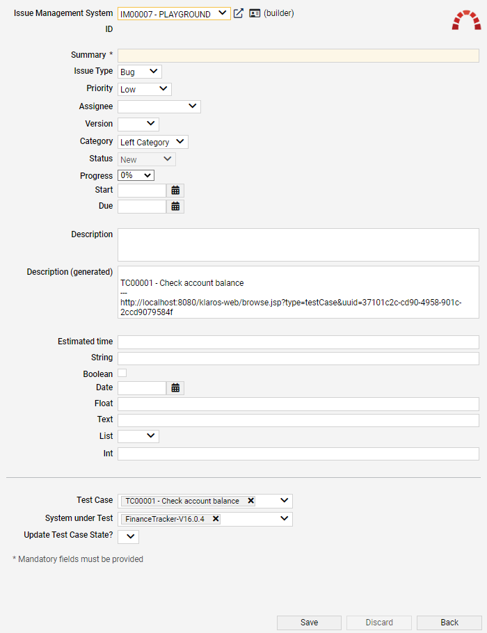 The “Redmine Issue” Page