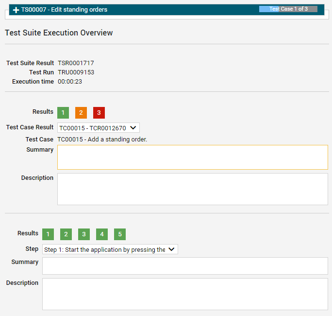 The “Test Suite Execution Overview” View