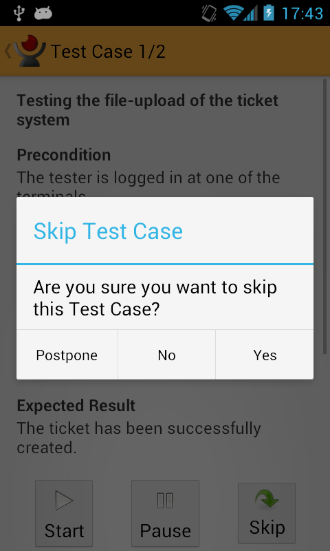 The Test Case Screen