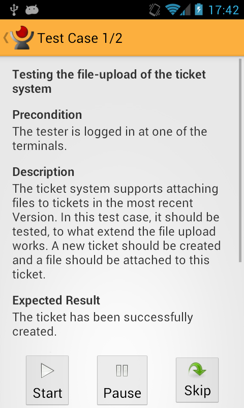 The Test Case Screen